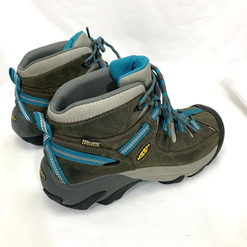 KEEN Targhee II Mid Hiking Boots Gray Blue Waterproof Size 9 39.5 (No Insoles) - Picture 7 of 14